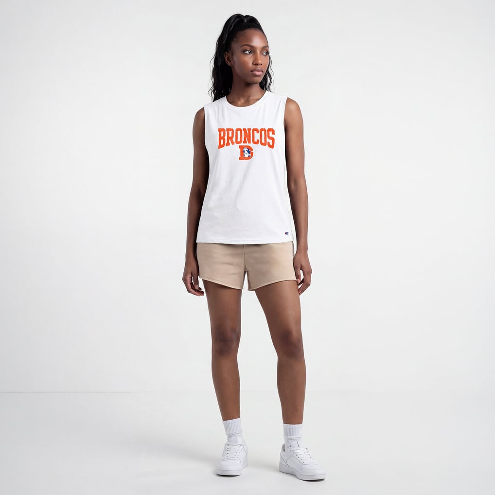Women's Champion  White Denver Broncos Muscle Tank Top