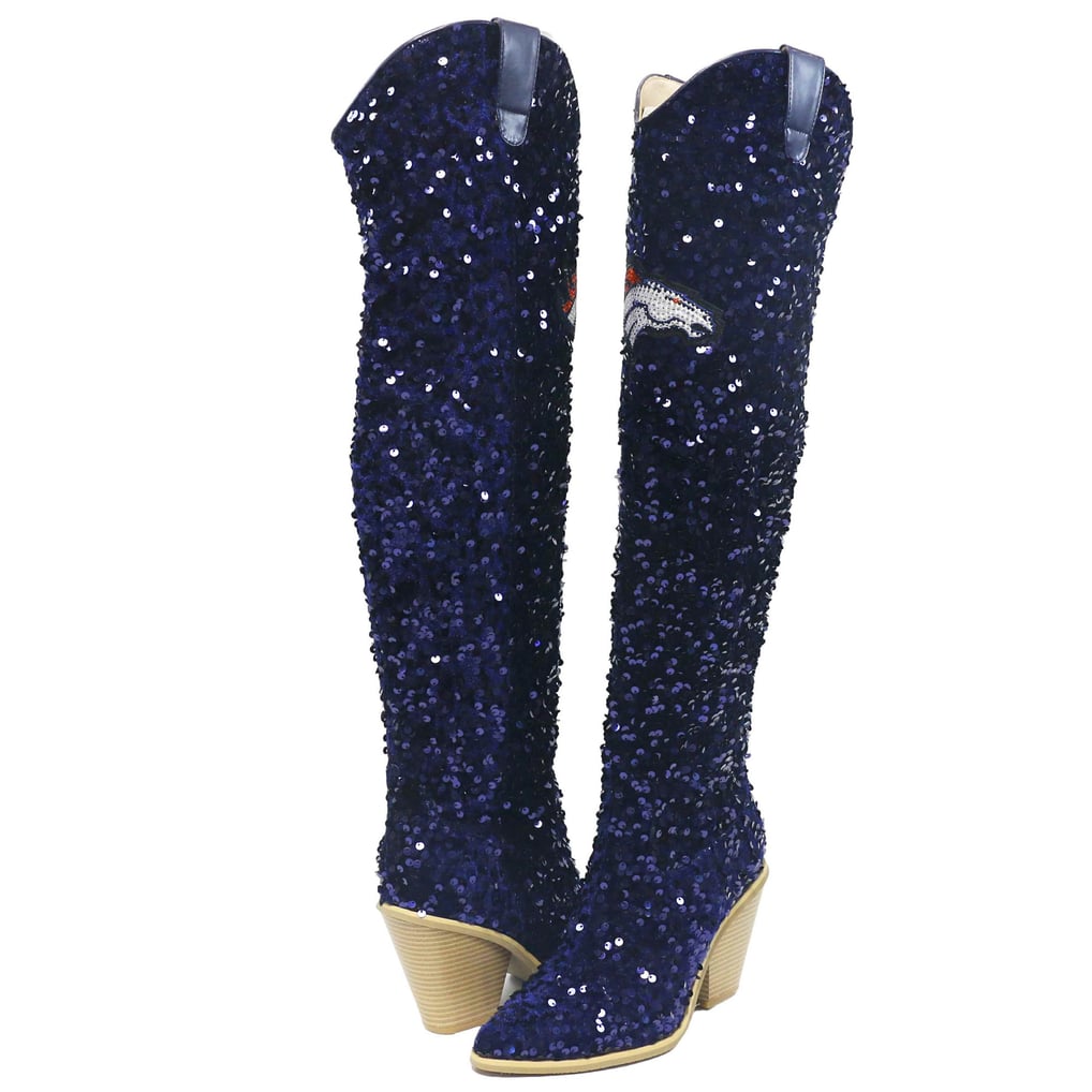 Denver Broncos Cuce Women's Over-the-Knee Sequin Boots
