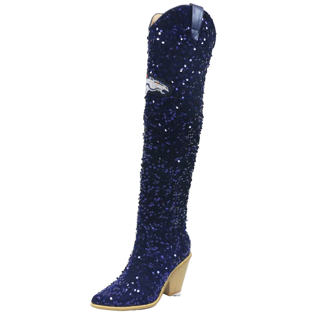 Denver Broncos Cuce Women's Over-the-Knee Sequin Boots