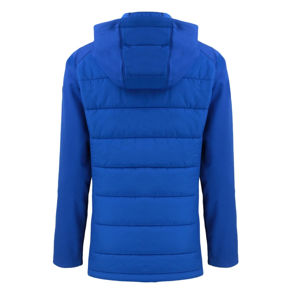Women's Cutter & Buck  Blue Denver Broncos Throwback Evoke Hybrid Eco Softshell Recycled Full-Zip Hoodie Jacket