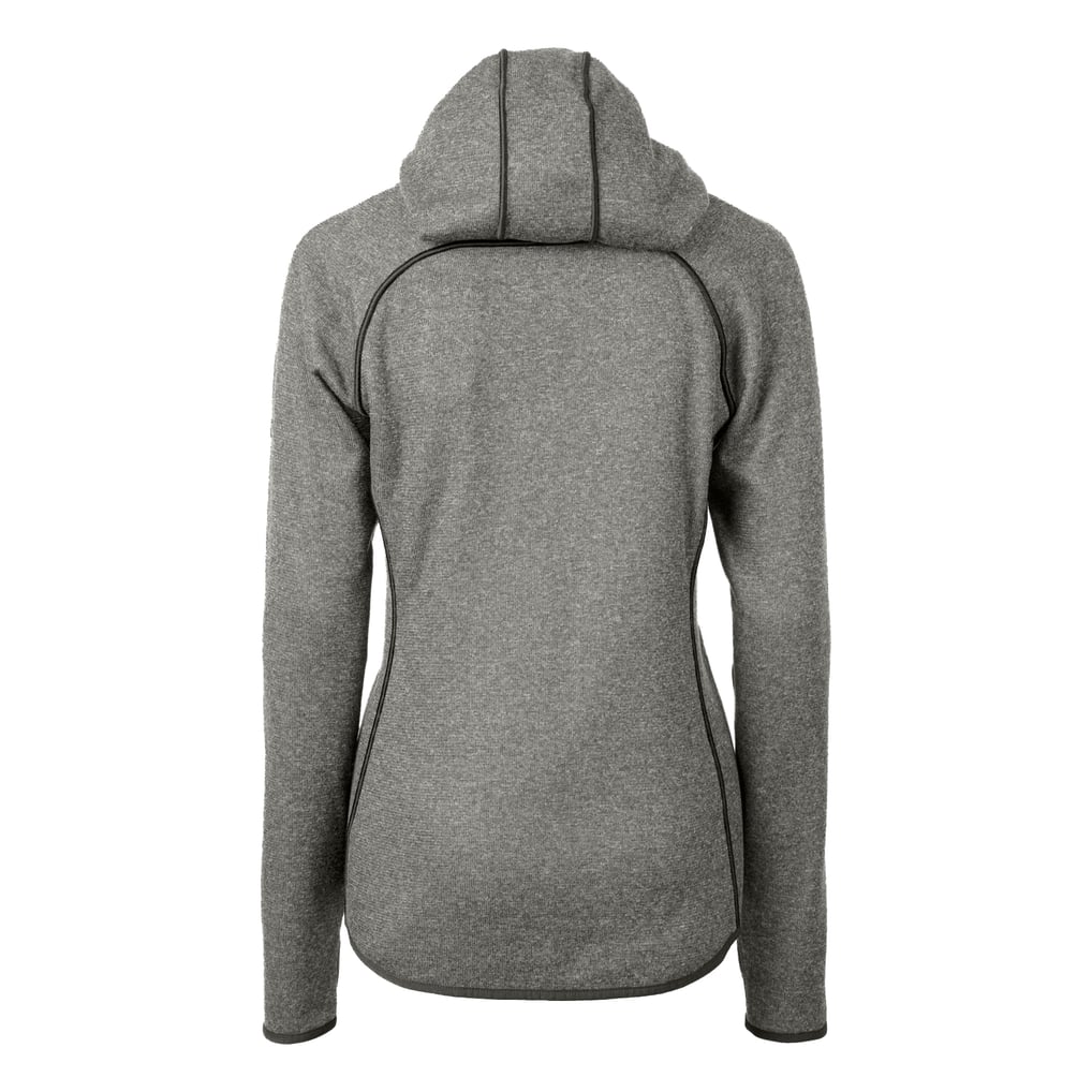 Women's Cutter & Buck  Heather Gray Denver Broncos Helmet Logo Mainsail Sweater-Knit Full-Zip Hoodie