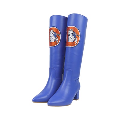  Denver Broncos FABGATING by Cuce Women's Vegan Leather Classic Team Boots - Blue