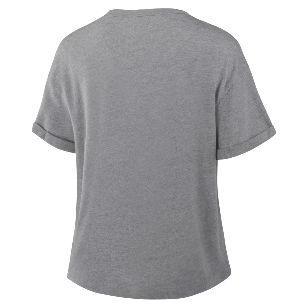 Women's Fanatics Heather Gray Denver Broncos Overplayed Tribute Tri-Blend Boxy T-Shirt