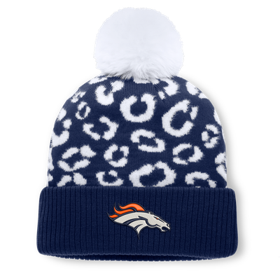 Denver Broncos Fanatics Women's Blur Cuffed Knit Hat with Pom - Navy