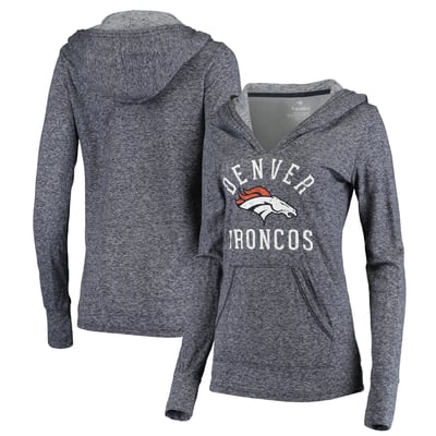 Denver Broncos Fanatics Women's Doubleface Slub Pullover Hoodie - Navy