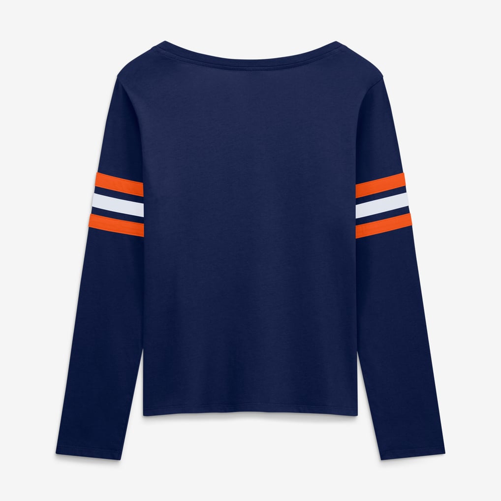 Women's Fanatics  Navy Denver Broncos Team First Coverage Scheme Lace-Up Long Sleeve T-Shirt