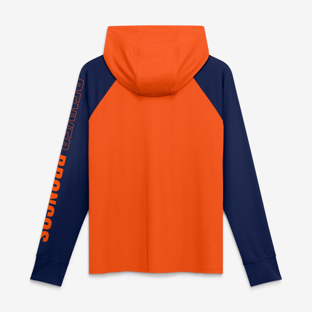 Women's Fanatics Orange/Navy Denver Broncos Cornerback Blitz​ Raglan Full-Zip Hoodie