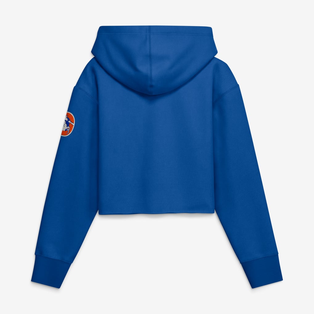 Women's Fanatics Royal Denver Broncos Oversized Heritage Cropped Hoodie