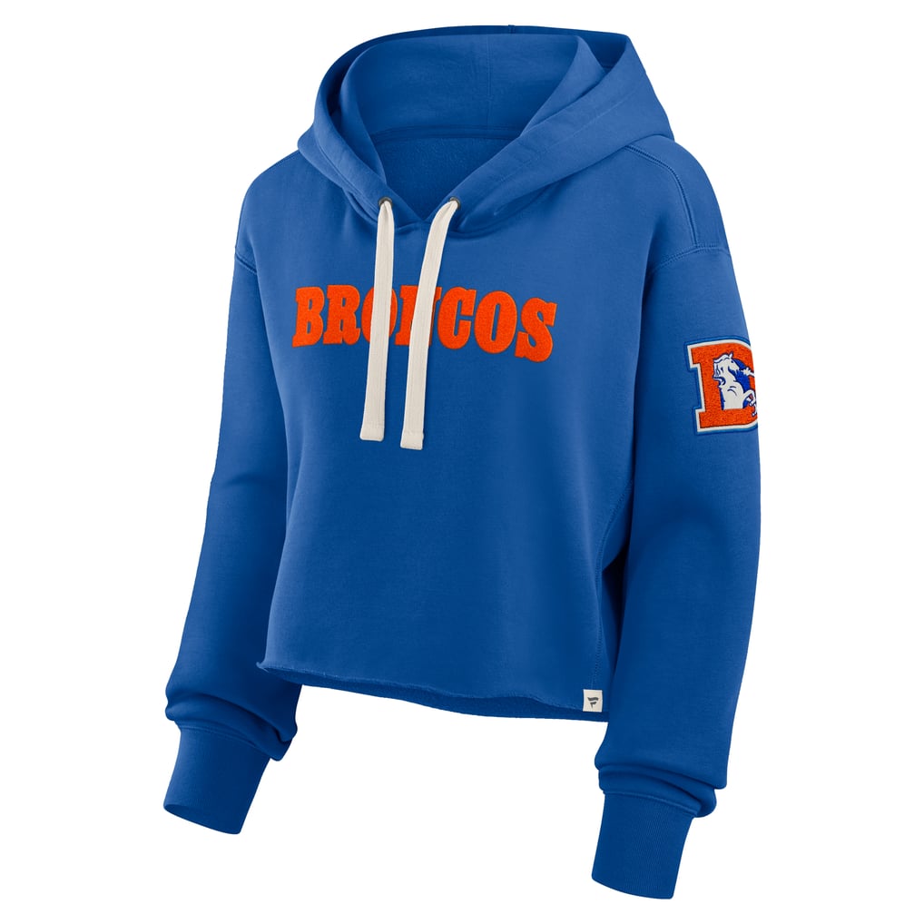 Women's Fanatics Royal Denver Broncos Oversized Heritage Cropped Hoodie