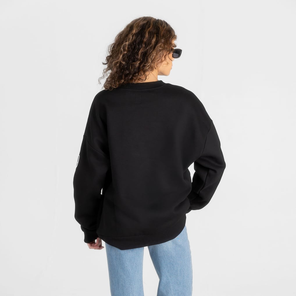 Women's Gameday Couture Black Denver Broncos Bold Move Black Label Premium Drop Shoulder Sweatshirt