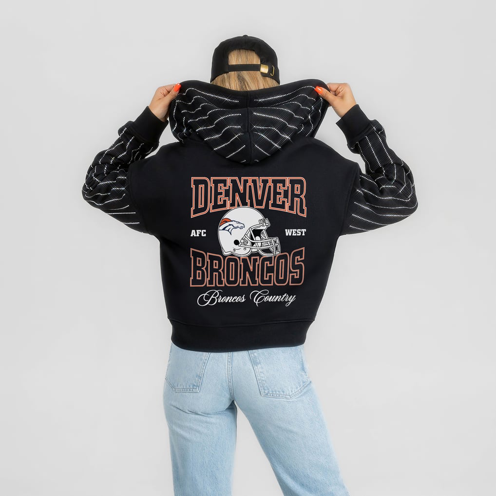 Women's Gameday Couture Black Denver Broncos Eyes on the Prize Mid-Crop Full-Zip Hoodie