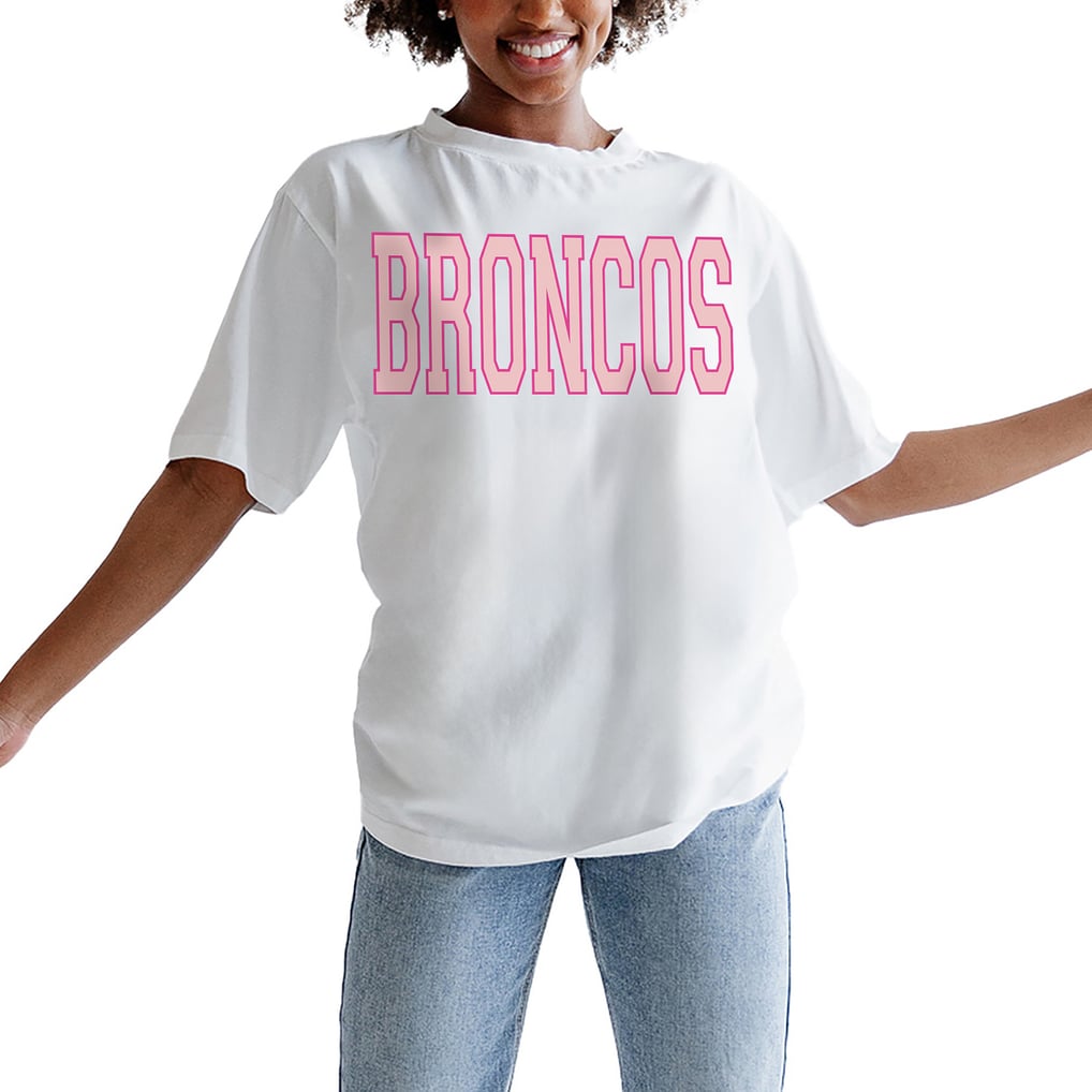 Women's Gameday Couture Oatmeal Denver Broncos On Point Oversized T-Shirt
