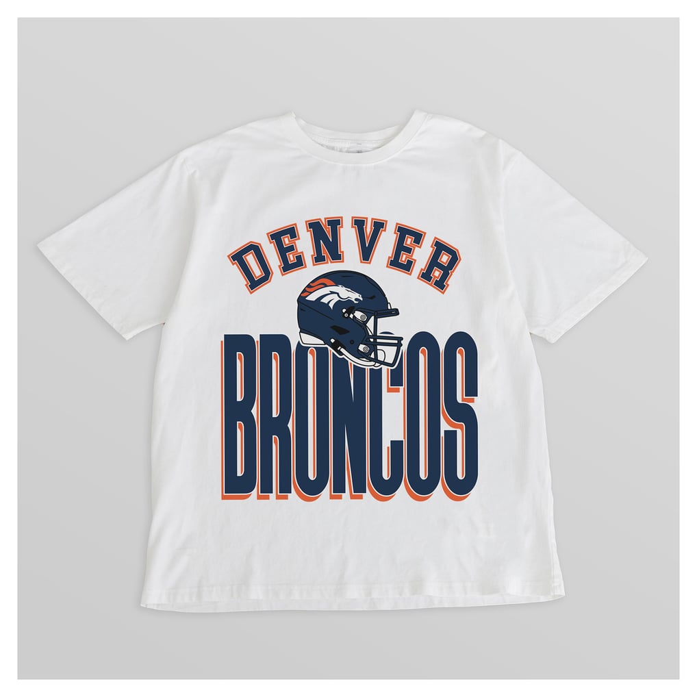 Women's Gameday Couture  White Denver Broncos Oversized Classic Fierce Focus T-Shirt