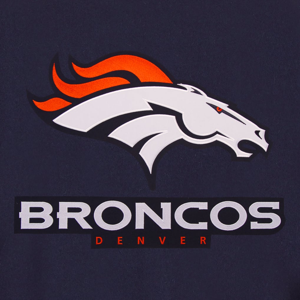 Denver Broncos JH Design Women's Embroidered Logo All-Wool Jacket - Navy