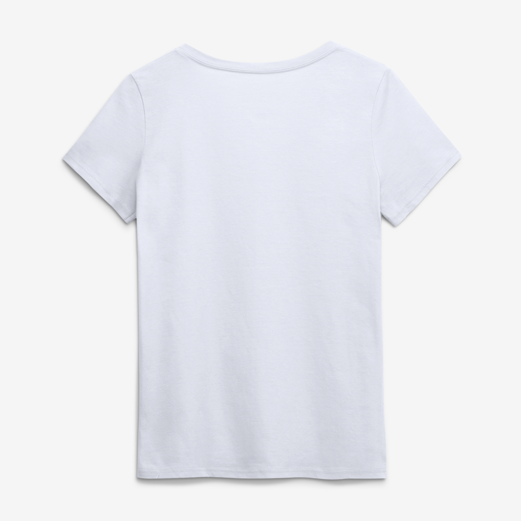 Women's Logo Athletic White Denver Broncos Primary Logo V-Neck T-Shirt
