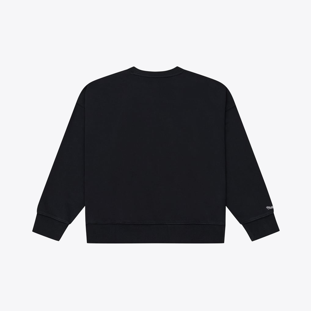 Women's Mitchell & Ness Black Denver Broncos Core Essentials Micro Logo Fleece Sweatshirt