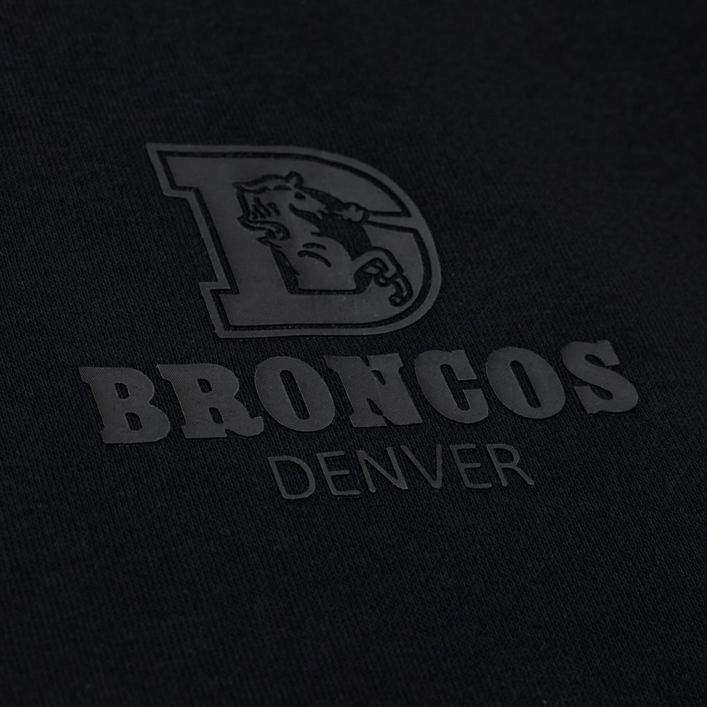 Women's Mitchell & Ness Black Denver Broncos Core Essentials Micro Logo Fleece Sweatshirt