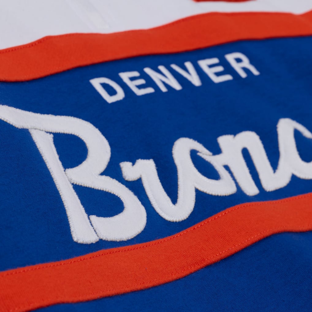 Denver Broncos Mitchell & Ness Women's Head Coach Quarter-Zip Pullover - Blue