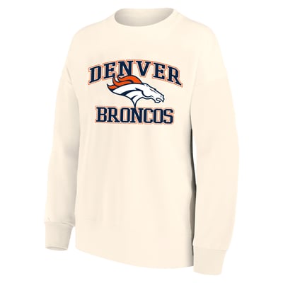 Denver Broncos Mitchell & Ness Women's Heart & Soul Plus Size Sweatshirt - Cream