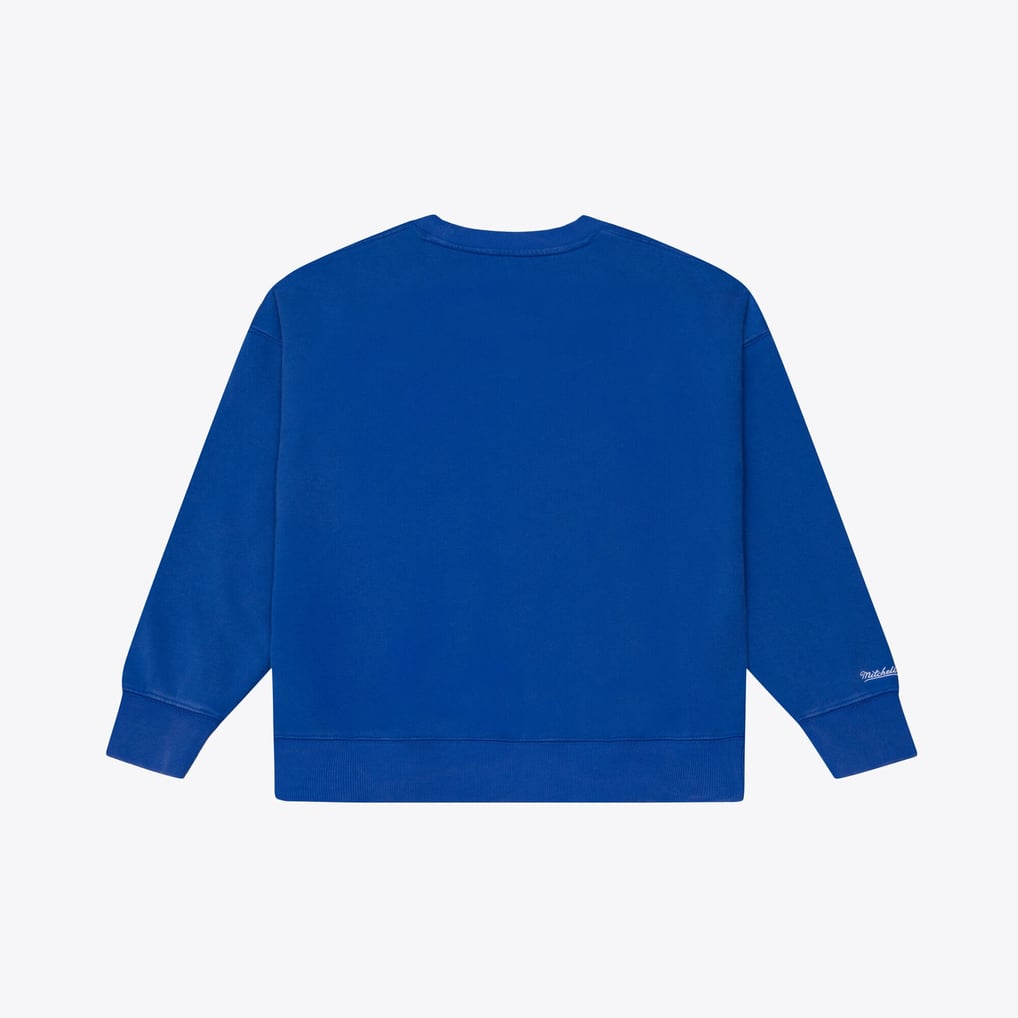 Women's Mitchell & Ness Royal Denver Broncos Core Essentials Micro Logo Fleece Sweatshirt