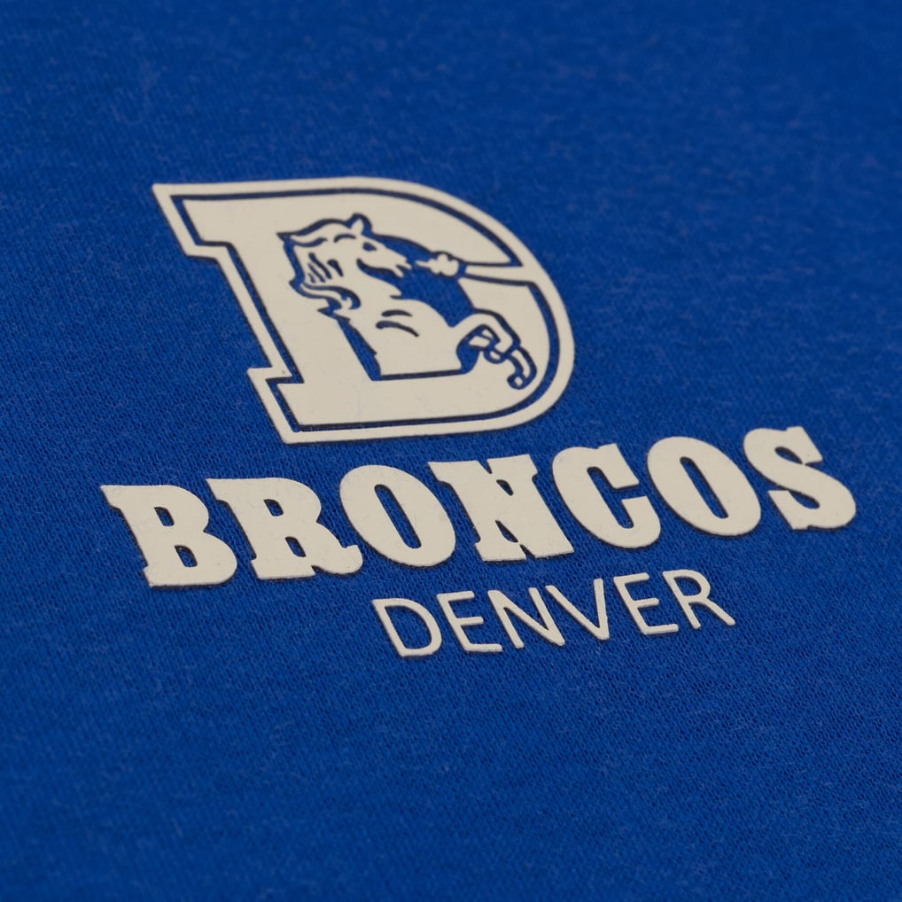 Women's Mitchell & Ness Royal Denver Broncos Core Essentials Micro Logo Fleece Sweatshirt
