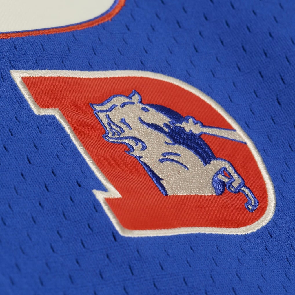 Women's Mitchell & Ness Royal Denver Broncos Retro Roots Baseball Jersey
