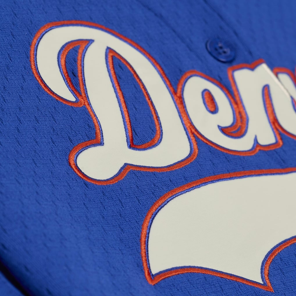 Women's Mitchell & Ness Royal Denver Broncos Retro Roots Baseball Jersey