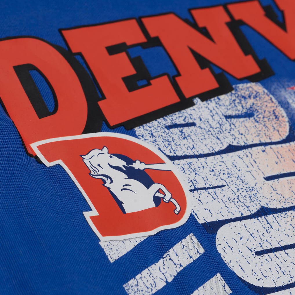 Women's Mitchell & Ness  Royal Denver Broncos Street Graphic Boxy Cropped T-Shirt