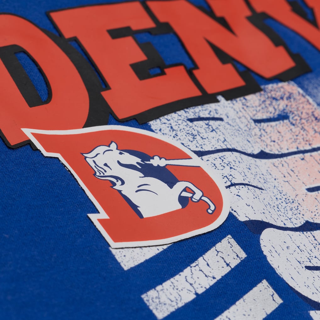 Women's Mitchell & Ness  Royal Denver Broncos Street Graphic Crewneck Sweatshirt
