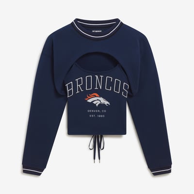  Denver Broncos Off Season x NFL Women's Fleece Shrug Cami - Navy