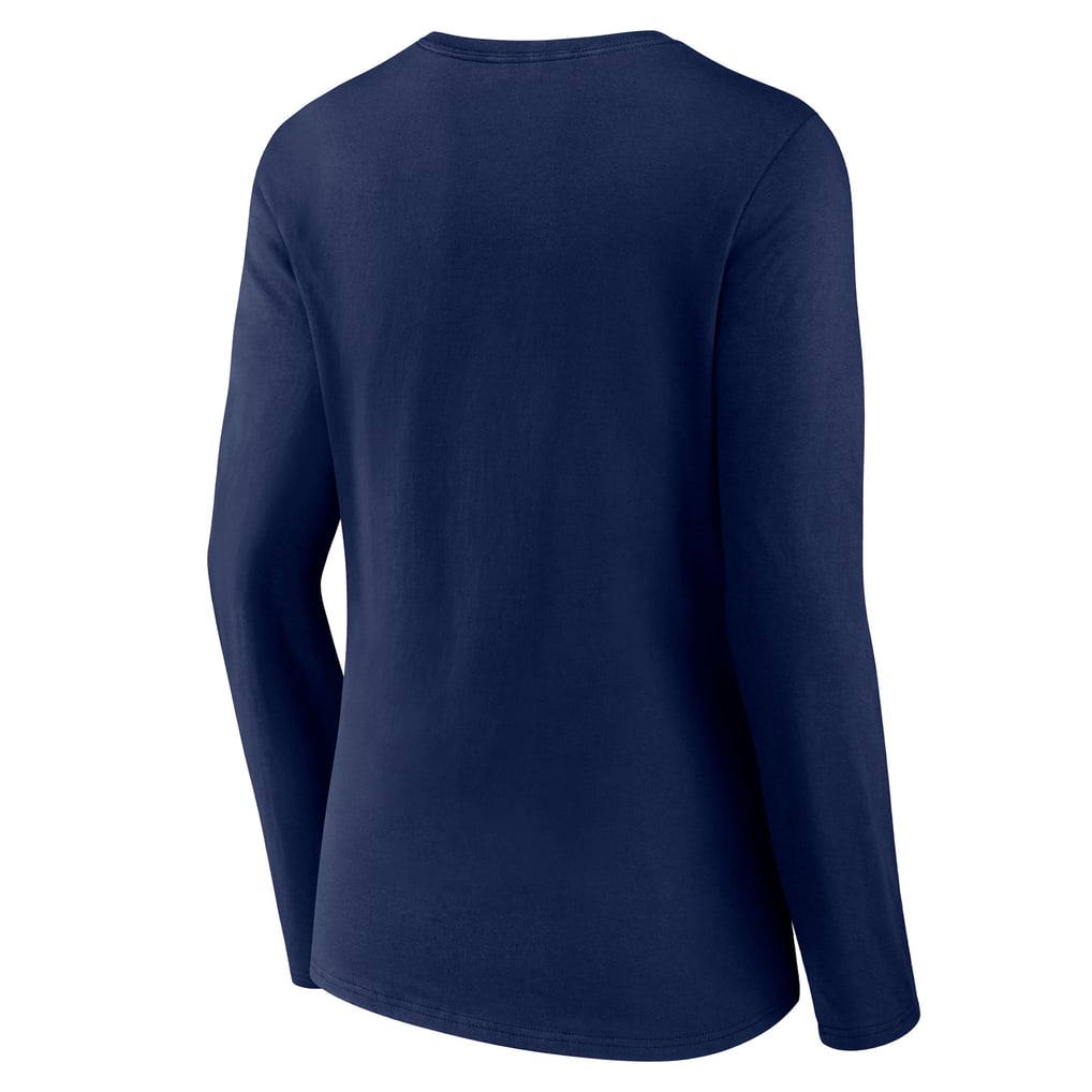 Women's Navy Denver Broncos Hometown Sweep Long Sleeve V-Neck T-Shirt