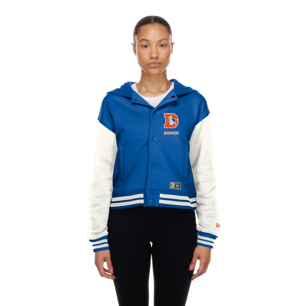 Women's New Era  Denver Broncos Royal Throwback Full-Snap Hooded Jacket