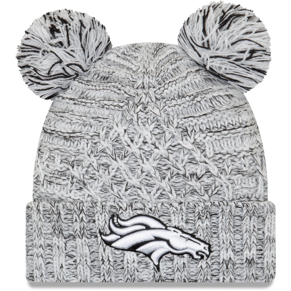Denver Broncos Women\'s Duel Pom Knit Hat New Era Gray One Size Denver Broncos 2023 HISTORIC SIDELINE Knit Beanie Hat main image 3