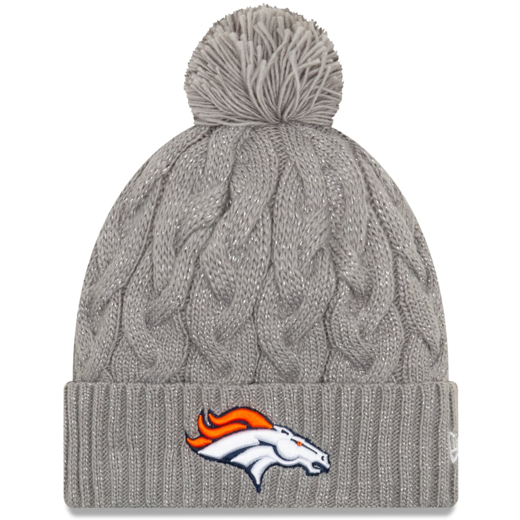 Denver Broncos Women\'s Duel Pom Knit Hat New Era Gray One Size Denver Broncos 2023 HISTORIC SIDELINE Knit Beanie Hat main image 4