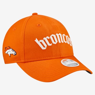 Denver Broncos New Era Women's Gothic Font 9FORTY M-Crown Adjustable Hat - Orange
