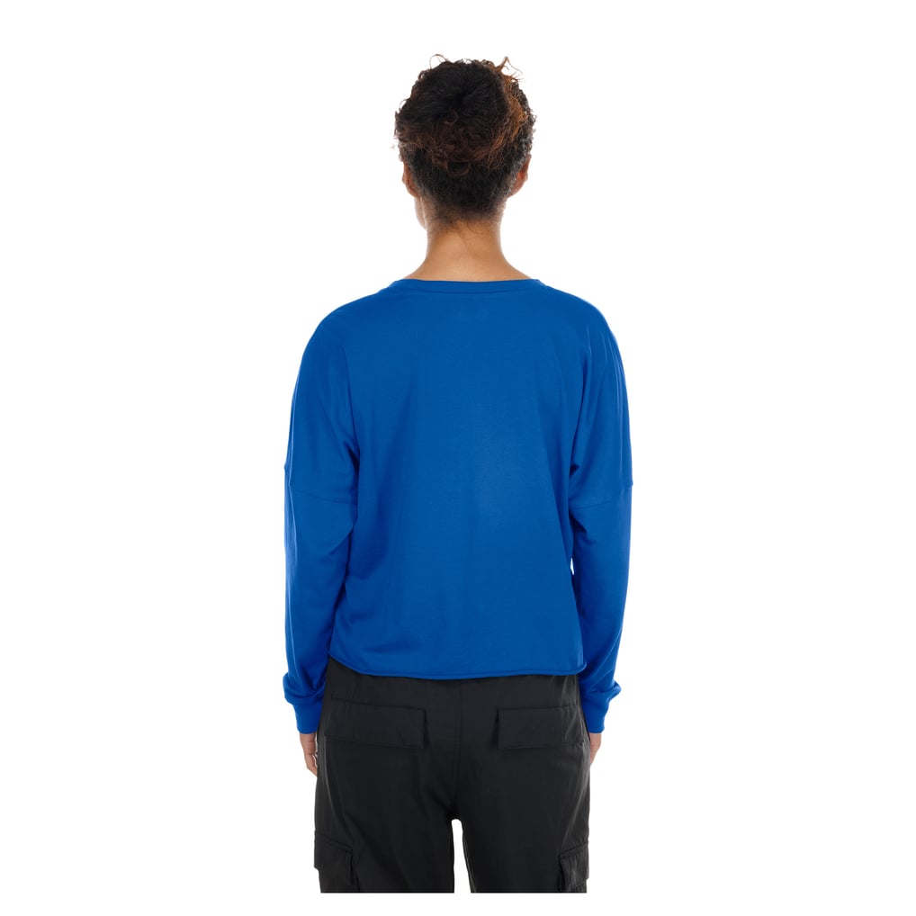 Women's New Era  Royal Denver Broncos Cropped Oversized Long Sleeve T-Shirt