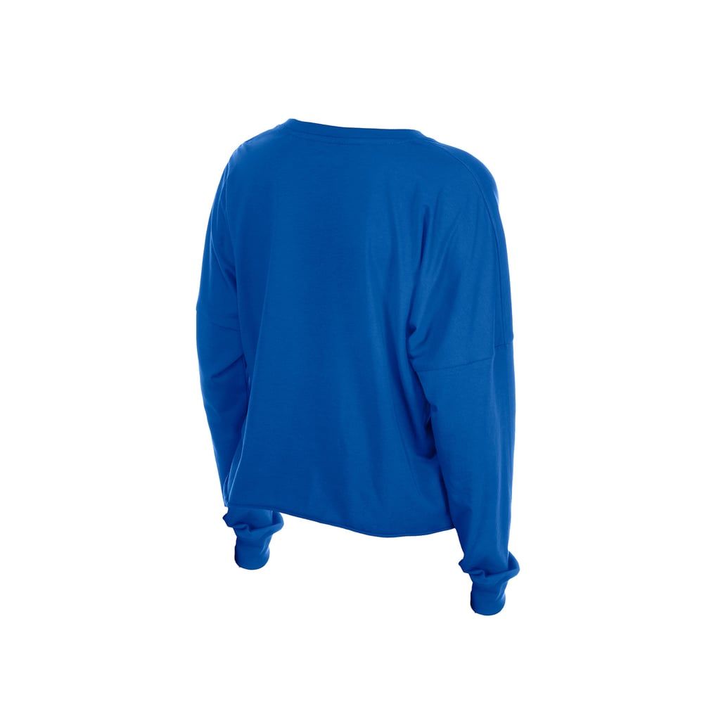 Women's New Era  Royal Denver Broncos Cropped Oversized Long Sleeve T-Shirt