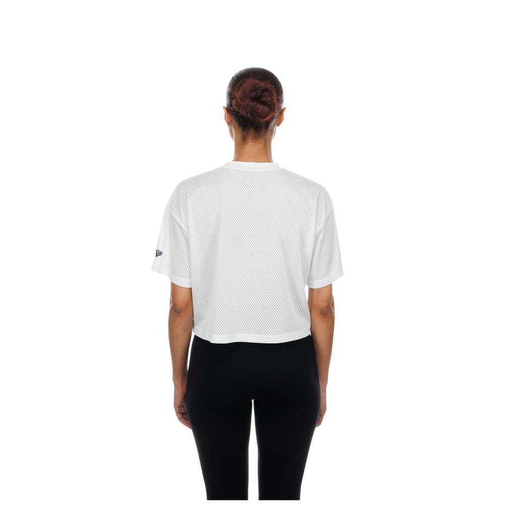 Women's New Era  White Denver Broncos Summer Mesh Cropped Boxy T-Shirt