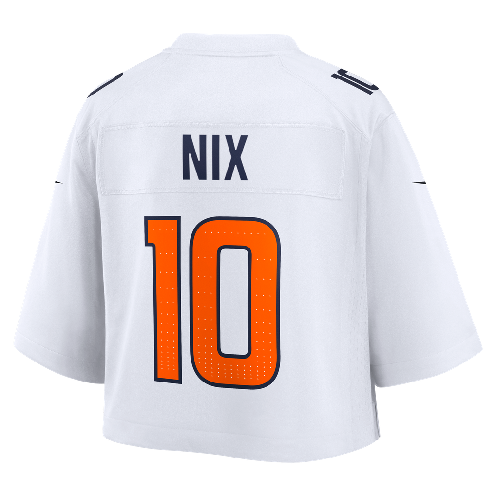 Women's Nike Bo Nix White Denver Broncos Cropped Fashion Game Jersey