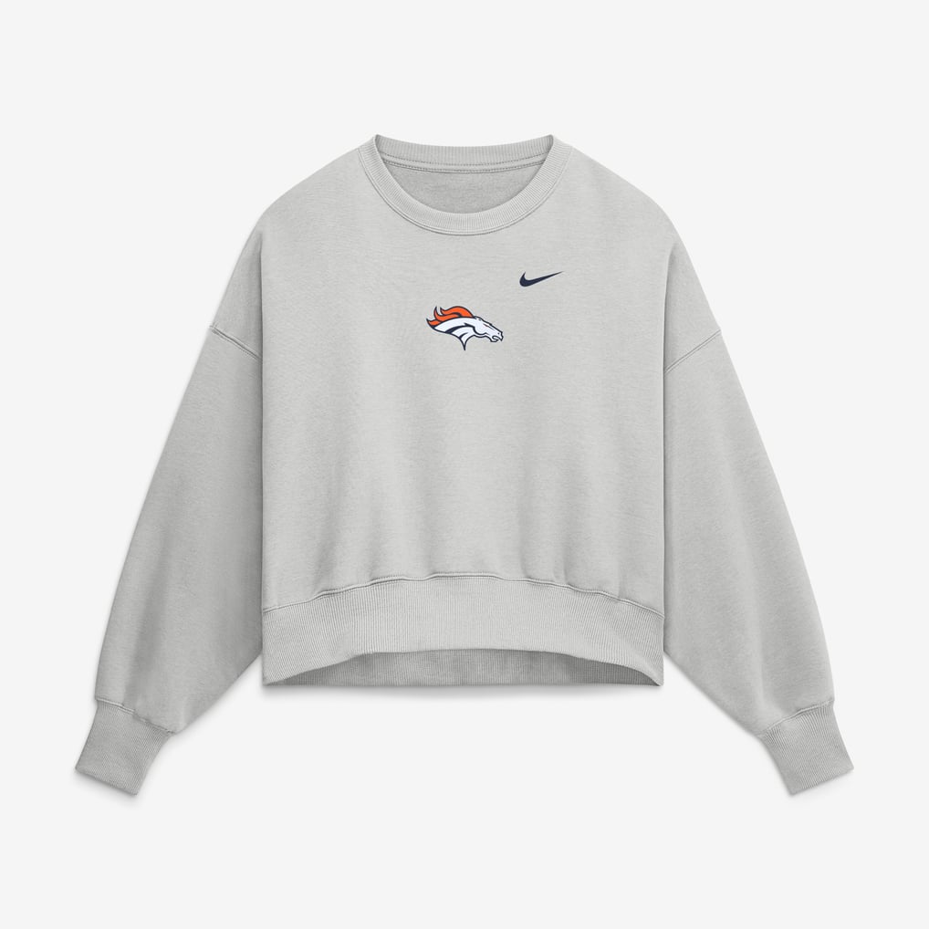 Women's Nike  Gray Denver Broncos Oversized Primetime Phoenix Fleece Sweatshirt