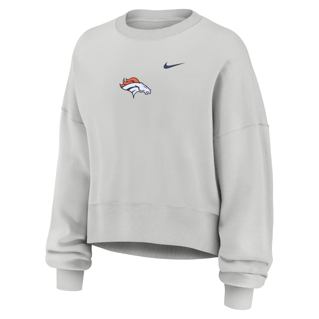 Women's Nike  Gray Denver Broncos Oversized Primetime Phoenix Fleece Sweatshirt