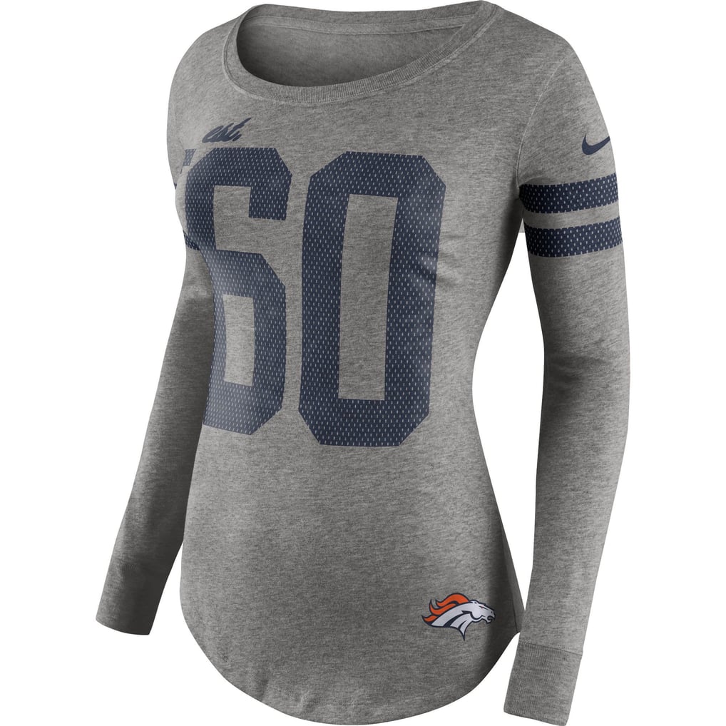 Women's Nike Gray Denver Broncos Stadium Game Day Long Sleeve T-Shirt