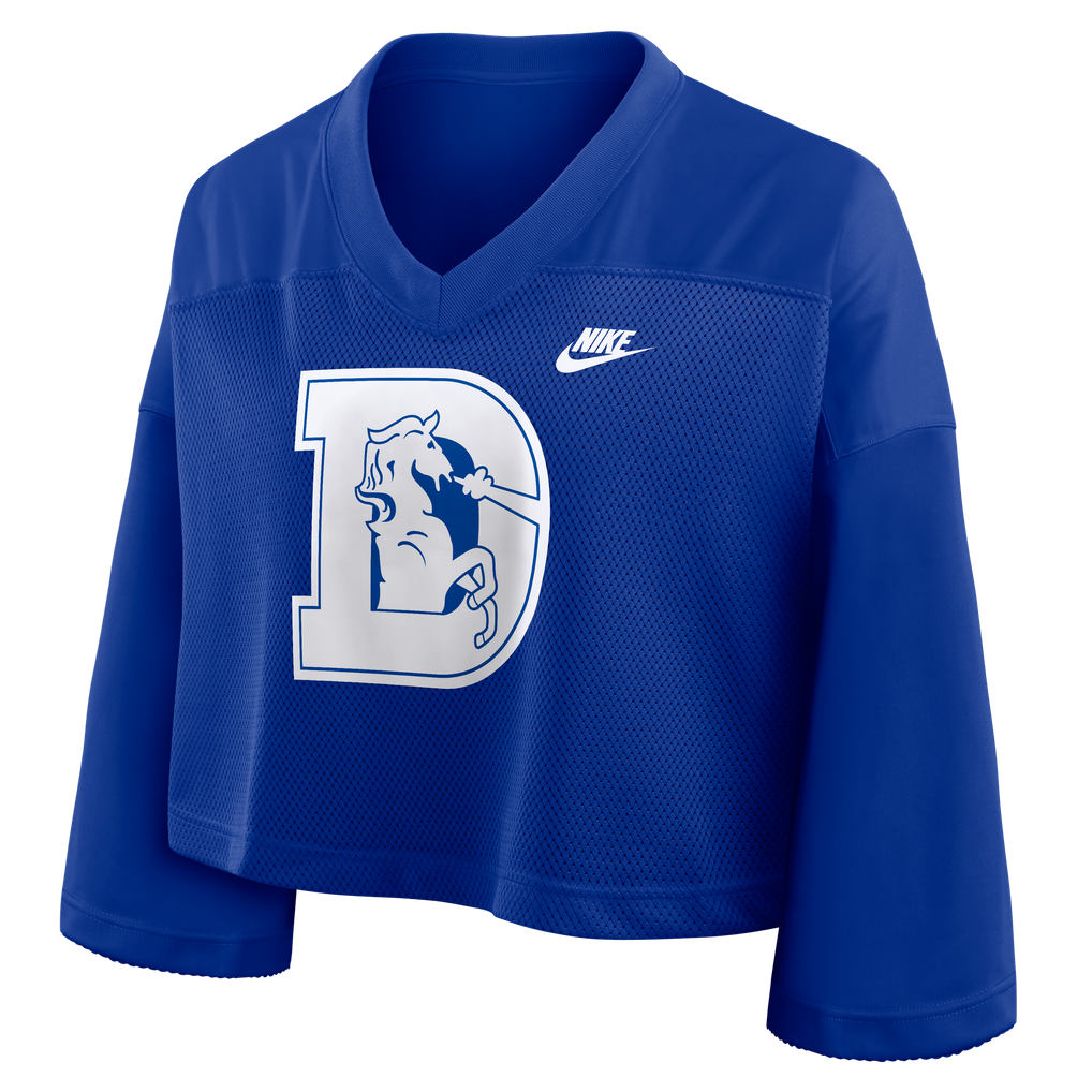 Women's Nike Royal Denver Broncos Rewind Cropped Mesh Dri-FIT Fashion Jersey