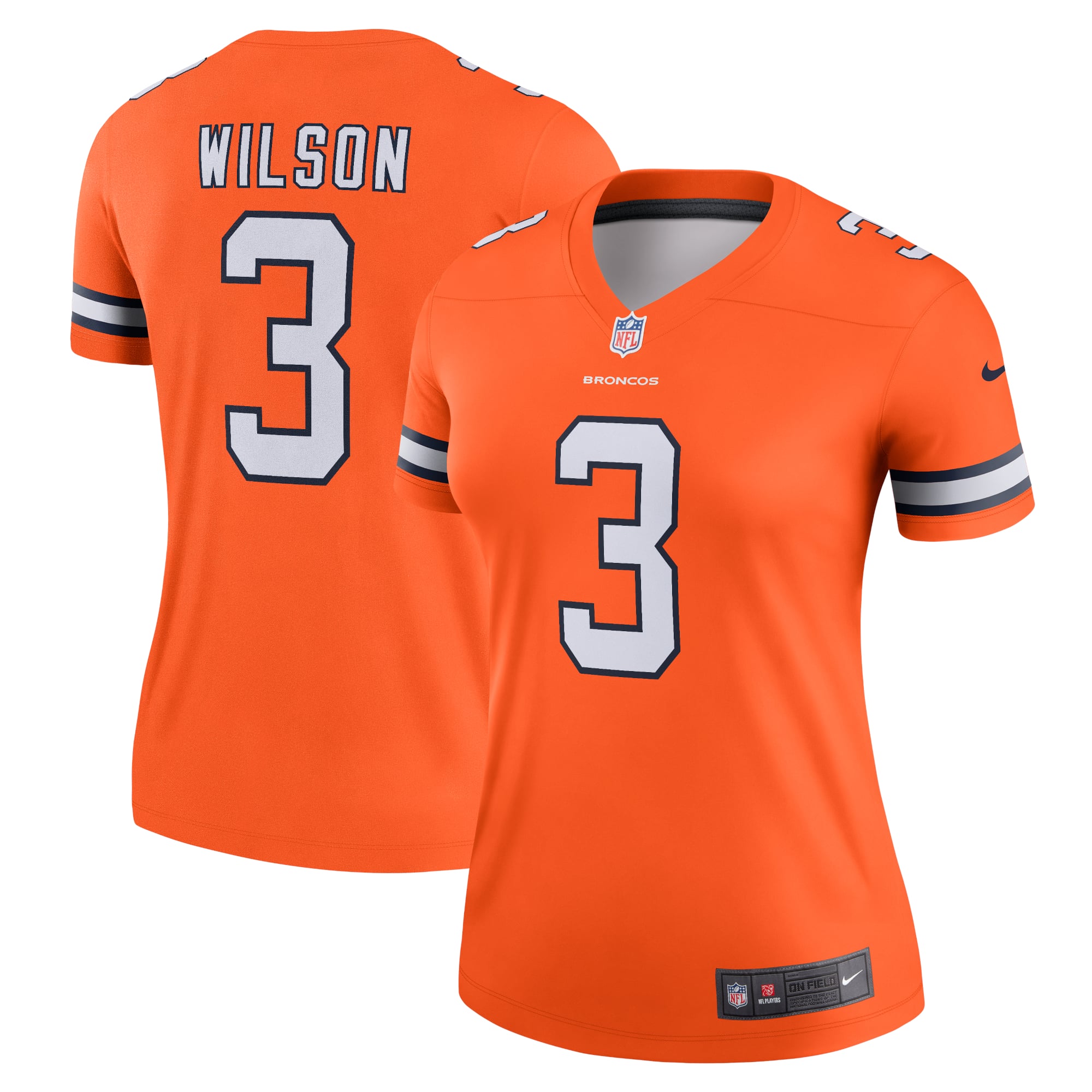 Bocos Color Code Women's Denver Broncos Russell Wilson Nike Orange Color Rush Legend ...