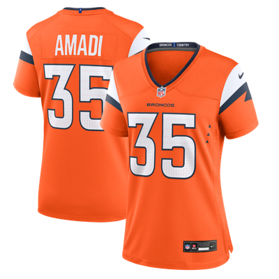 Ugochukwu Amadi Denver Broncos Nike Women's Team Game Jersey - Orange