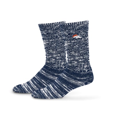  Denver Broncos PRO Compression Women's Slouchy Slub Textured Boyfriend Socks - Navy