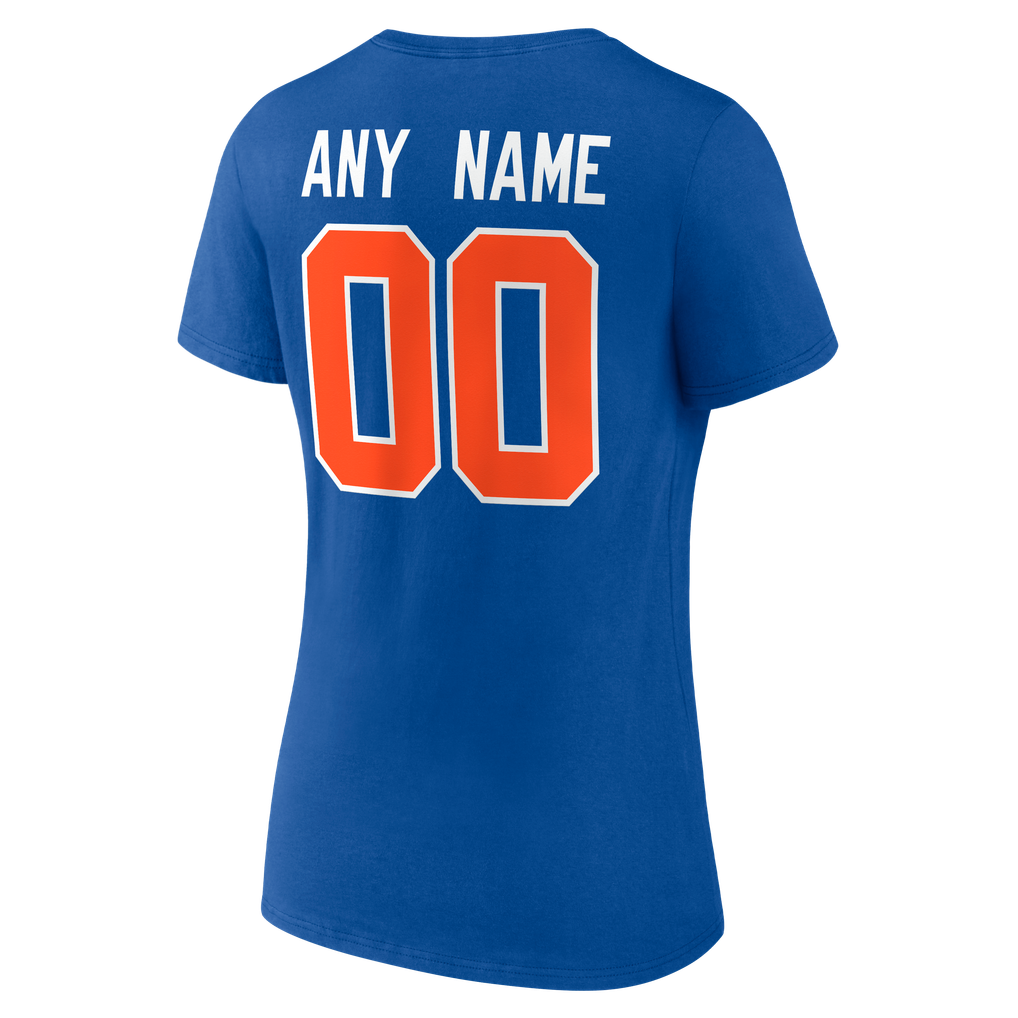 Women's Royal Denver Broncos Team Authentic Classic Personalized Name & Number V-Neck T-Shirt