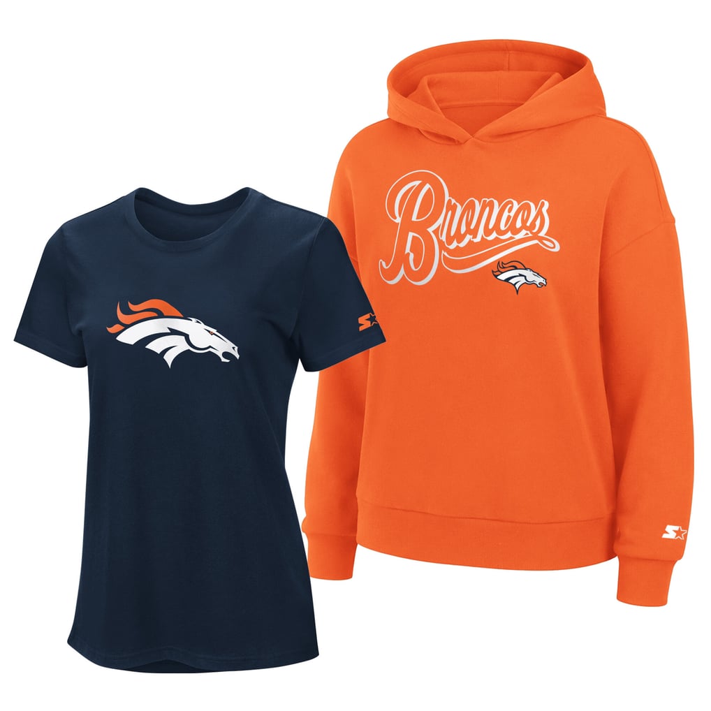 Women's Starter  Navy/Orange Denver Broncos Hoodie & T-Shirt Combo Pack