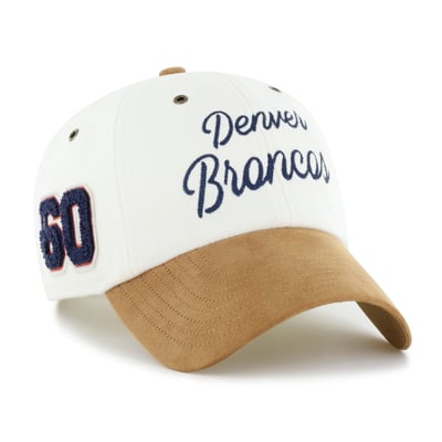 Denver Broncos Stoney Clover Lane x '47 Women's Cursive Clean Up Adjustable Hat - Cream/Tan