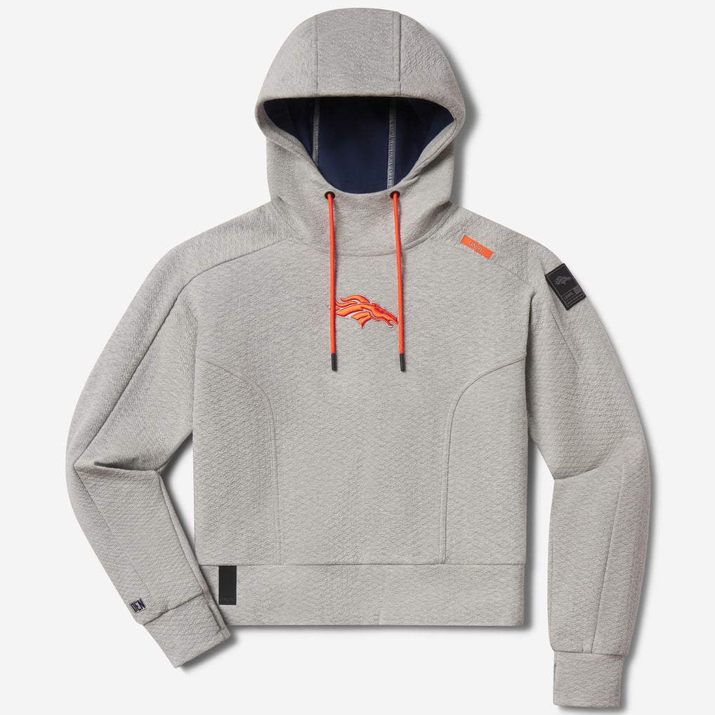 Women's UNRL Heather Gray Denver Broncos Ascend Tri-Blend Pullover Hoodie